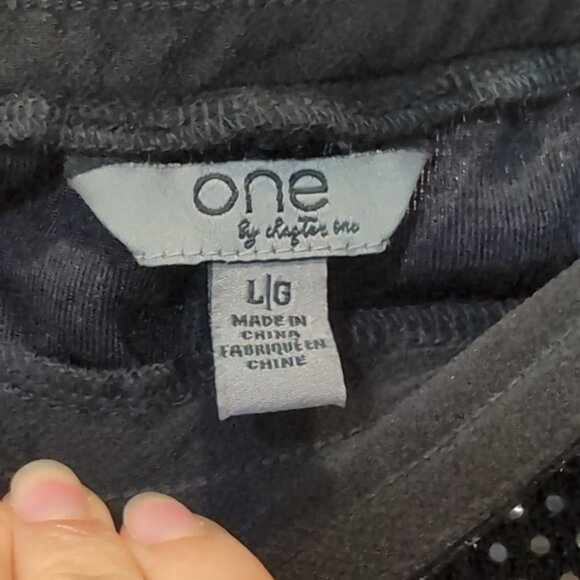 ONE By Chapter One Sequin Jogger Pants Pull On Stretch Glitter Party Lounge Glam - Picture 8 of 10